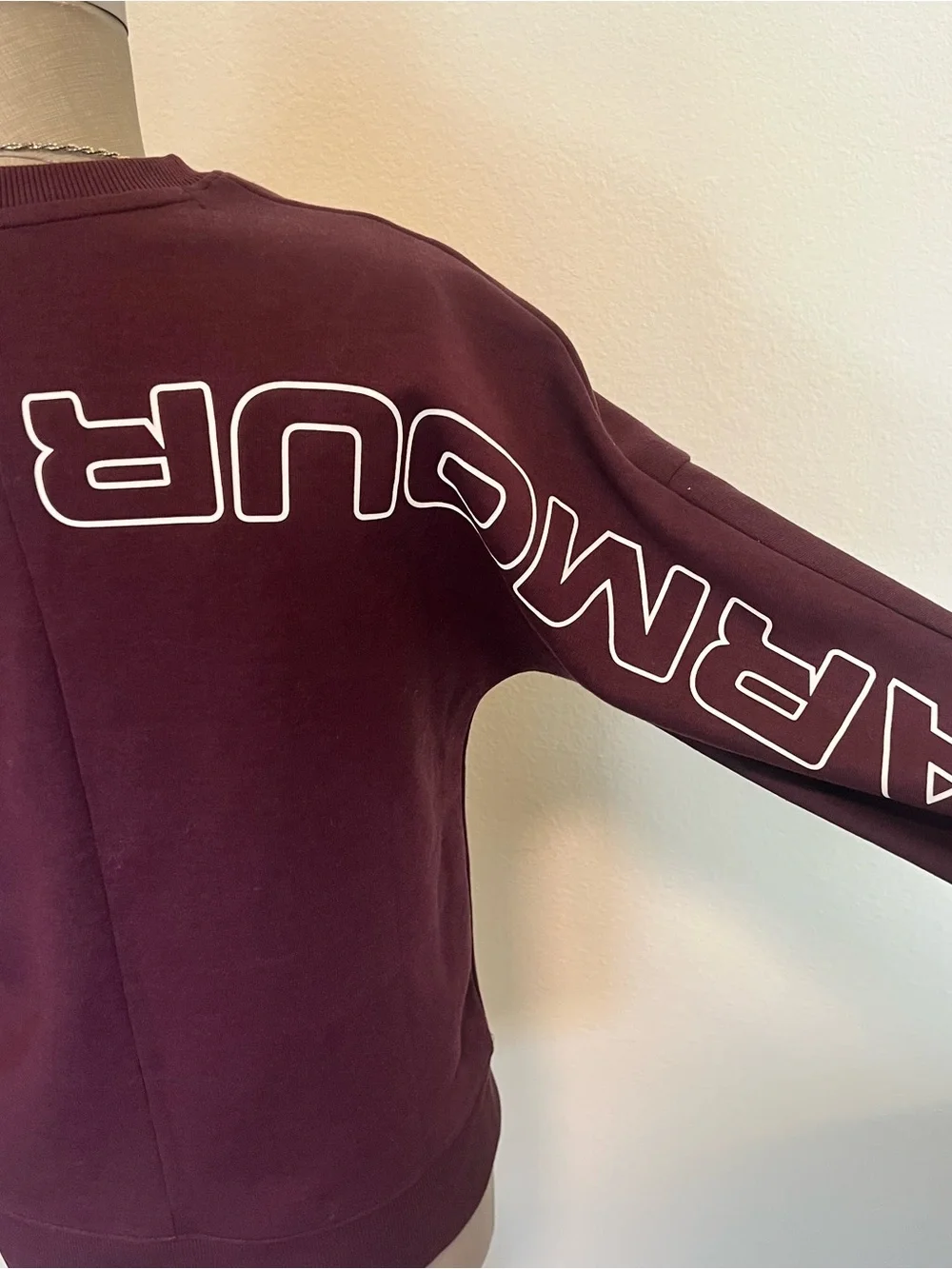 Under Armour Burgundy Crewneck Pullover with White Logo